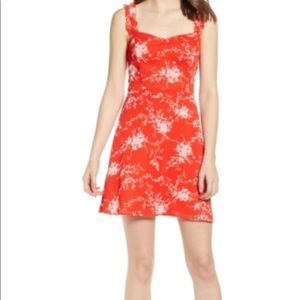 Stella Ruffle Strap Minidress - Red Floral